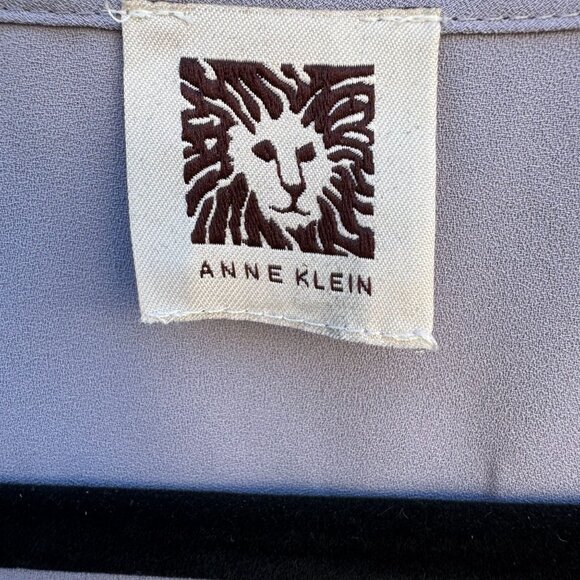 Anne Klein Womens Lavender Scoop Pleated Neck Sleeveless Lightweight Blouse L - Picture 2 of 8